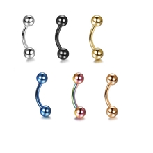 高级电镀彩色、镶钻不锈钢人体穿刺饰品眉钉