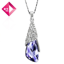 新光饰品薰衣草镶钻奥地利水晶气质韩国项链女天然水晶饰品