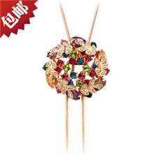 伊泰莲娜红苹果丽晶紫荆花花簇韩版毛衣链