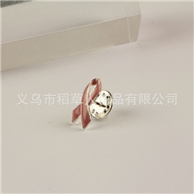 欧美胸针批发义乌胸针厂家定做滴油胸针小巧粉红带爱心领结胸针