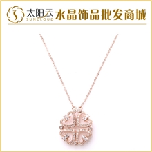 淘宝爆款！典雅时尚水晶吊坠项链两种戴法四叶草20022400010850
