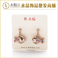 饰品网店代理小丑鱼水晶耳钉批发女孩生日礼物32034290010490