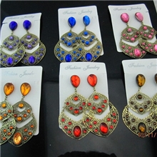 全网最低价欧美耳饰饰品批发波西米亚合金镶钻耳环地摊热卖