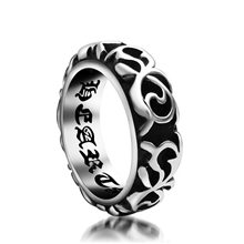 克罗星新款钛钢精雕内壁蚀字版明星同款配饰钛钢戒指SA337