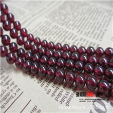 AAAAA天然水晶酒红石榴石半成品散珠批发DIY手链串珠厂家直销