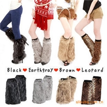 日本VIVI热款长款皮草靴套袜套护腿套孔雀毛仿狐狸毛
