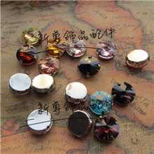 8mm卫星石带底托爪单爪手缝爪钻玻璃宝石头饰配件每包50颗