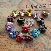 12mm卫星石爪单爪带底托宝石批发单爪服装手缝石头饰DIY配件