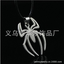不锈钢蜘蛛侠项链钛钢简约男士吊坠高档首饰热销小商品批发