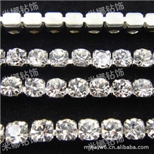 （厂家直销）3mm国A或中东钻镀银色加密爪链