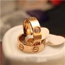 螺丝刀螺钉情侣戒指对戒男女指环钛钢18K玫瑰金尾戒钻戒婚戒