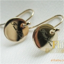 A10290出口原单圆盘金属K金耳环T恤牛仔绝配