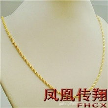 女款水波纹简单秀气镀金项链仿金项链24K金