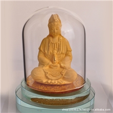 供应千足铸金绒沙金佛像金属工艺品观世音菩萨绒沙金纪念品