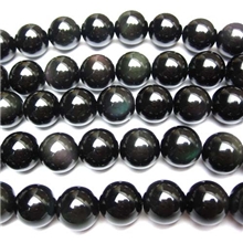 DIY手工饰品配件/天然水晶4-18mm彩虹眼黑曜石半成品串珠散珠批发