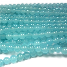DIY饰品配件厂家直销4-14MM海蓝玉髓圆珠半成品串珠散珠子批发