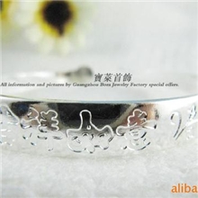 供应银手镯/吉祥如意银手镯/女士银手镯/N4082-开口银手镯