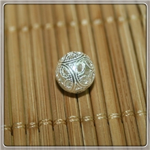 S925纯银8mm吉祥珠饰品配件DIY配件纯银散珠子批发