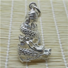 S925纯银配件24x15mm龙身狼牙套饰品配件