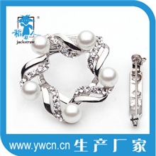 五角星形水钻珍珠丝巾扣，两用胸针别针，厂家立体丝巾对扣金银色