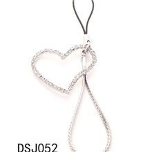 爱心水钻水晶手机绳情侣手机挂件稻草人热销手机链厂家直销批发做