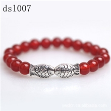 幸福甜蜜亲嘴鱼天然红玛瑙藏银女款手链/玛瑙手链/淘宝热卖热销