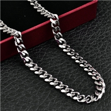 时尚经典男士抛光项饰钛钢不锈钢项链义乌饰品批发城免费代