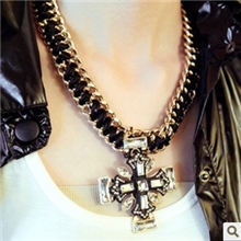 欧美夸张大牌韩国十字架女项链短款锁骨配饰时尚韩版大项链批发