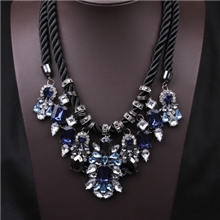 欧美大牌A*OS奢华深邃水晶宝石短款项链锁骨夸张复古女配饰批发