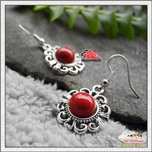 瑞康西藏民族风饰品藏饰混批发藏银彩珠耳环/耳饰【ESC20551】