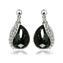 米滋滋时尚饰品欧美奥地利水晶性感高贵奢华爱心水滴耳环