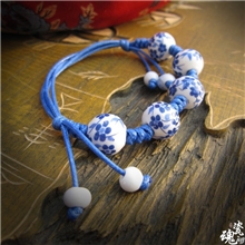 韵味手工手链民族风饰品古典青花景德镇厂家批发陶瓷首饰拿货