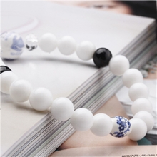 原创韩国韩版时尚饰品批发白砗磲搭水钻首饰diy手工串珠手链