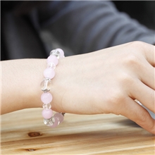 韩国韩版时尚饰品批发彩石搭白水晶首饰diy手工串珠手链原创