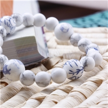 原创韩国韩版时尚饰品批发白松搭青花瓷首饰diy手工串珠手链