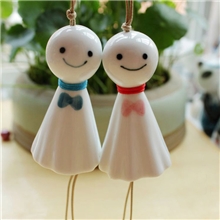 景德镇陶瓷饰品日式晴天娃娃挂饰、风铃陶瓷饰品批发爆款