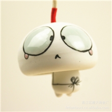 晴天陶瓷蘑菇点点风铃车饰车挂手制陶瓷器空间家居装饰批发