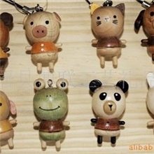 【8款】手机挂件卡通和风见木纹挂件原木公仔小挂件木头小挂件