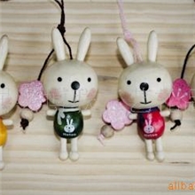 【4款】咪兔手机挂件卡通木质挂饰厂家300元混批网店赠品精品