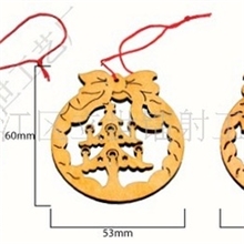 供应订木制圣诞挂件圣诞雪花木吊牌