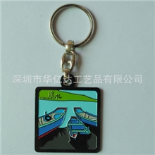厂家生产长方形金属钥匙扣风景图案合金钥匙扣可来样加工
