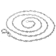 925银项链批发银项链情人节礼物仿S925银水波链时尚韩国项链