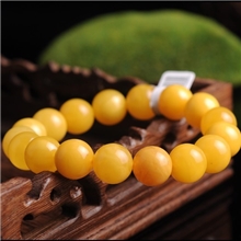 悦悦天然琥珀蜜蜡手链老蜜蜡圆珠手链手串正品至尊无上的象征
