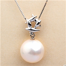 后浪天然马贝珍珠项链925银吊坠2012春新款送给女友的礼物