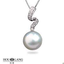 后浪马贝珍珠项链S925银吊坠韩版饰品超大颗粒珍珠精品送女友