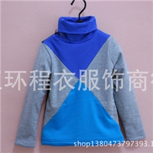 韩版秋冬季新款儿童童装斜拉链加厚卫衣外套男女儿童加绒卫衣