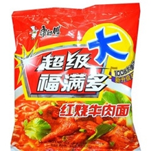 114g康师傅方便面超级福满多红烧牛肉面整箱规格1*24包