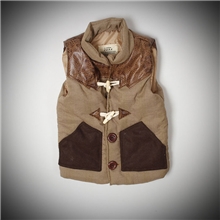 清仓特价外贸Z欧美男童格子牛角扣加厚棉马甲棉背心开衫童棉马甲