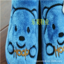 2013小熊维尼图案防滑保暖男棉拖鞋