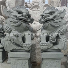 厂家直销纯天然石料青石狮子献钱狮厂家批发